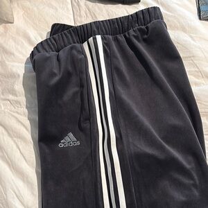 Adidas Black Sweatpants with Rhinestones Relaxed Fit Elastic Waistband